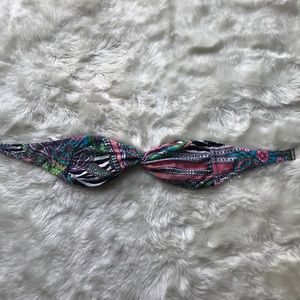 Bright Patterned Strapless Bikini Top